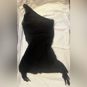 Oh Polly Black One-Shoulder Bodycon Mini Dress